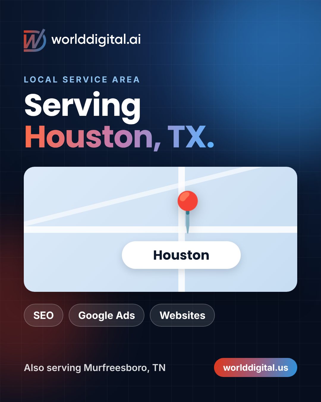 Google Business post: Now serving Houston, TX! We help Houston businesses get found on Google, Google 