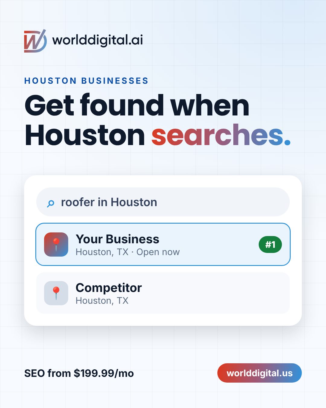 Google Business post: When someone in Houston searches for what you offer, do they find you or your co